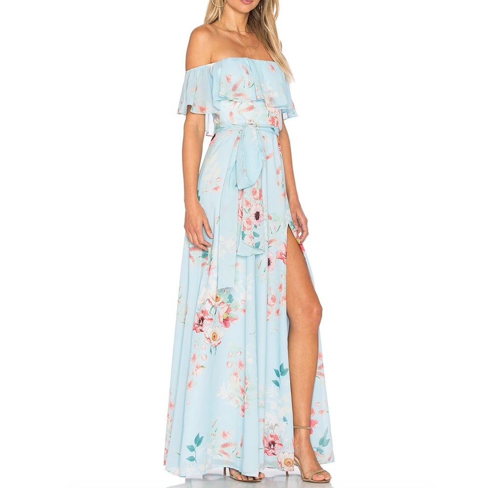 NWT Yumi Kim Carmen Maxi Dress Monte Carlo Blue Floral Size XS